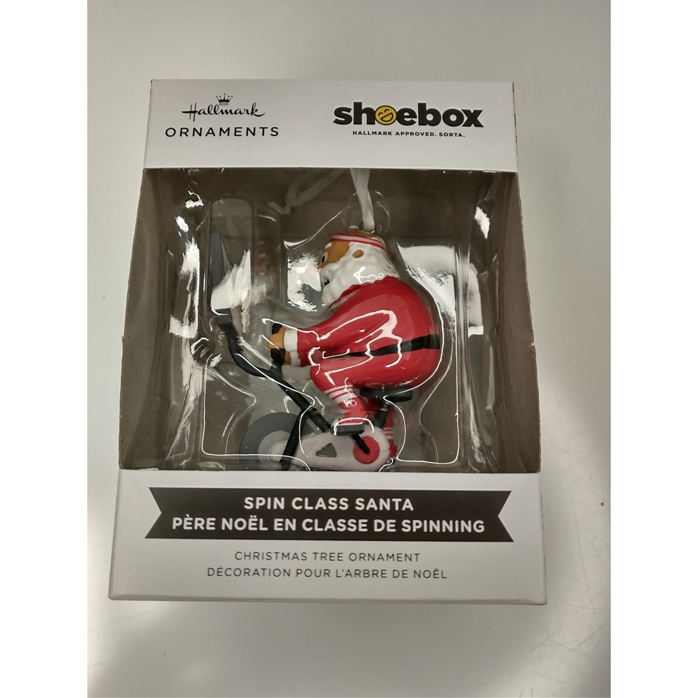 Hallmark Shoebox Ornament Spin Class Santa Exercise Bike 2024